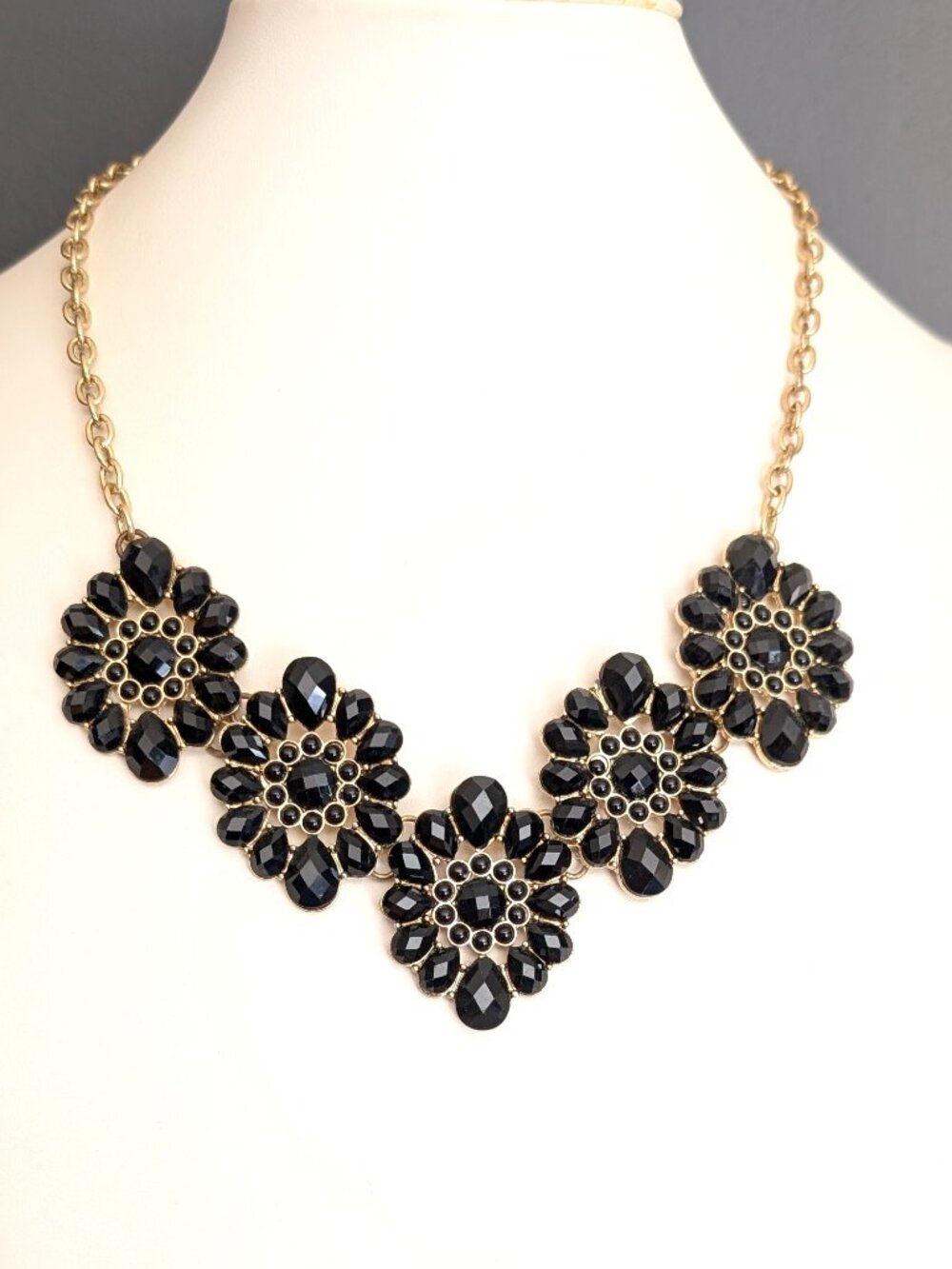 Black and gold statement necklace